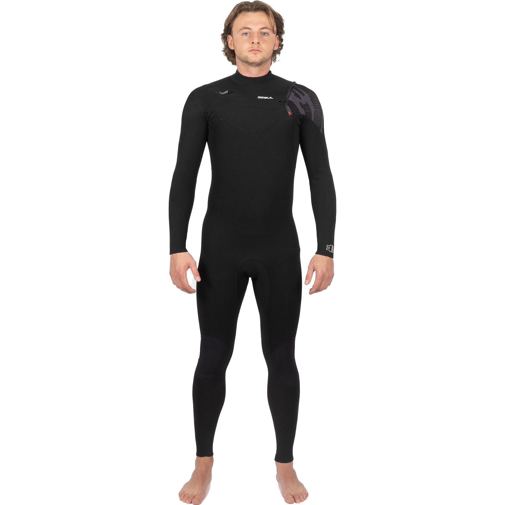 2026 Gul Mens Response Echo 3/2mm Chest Zip Wetsuit RE1327-C1 - Black / Contour Camo
